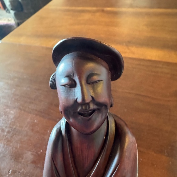 Antique Chinese Happy Man All Hand Carved BoxWood - Picture 3 of 11